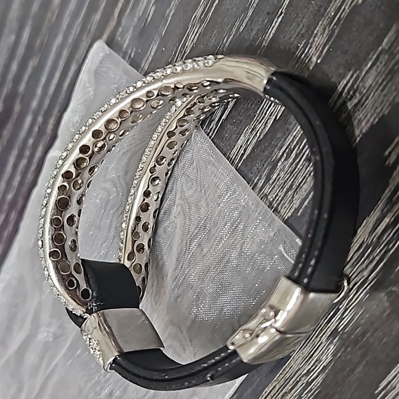 Joan Boyce Edgy Diva Pave/Leather Bracelet - Picture 2 of 5